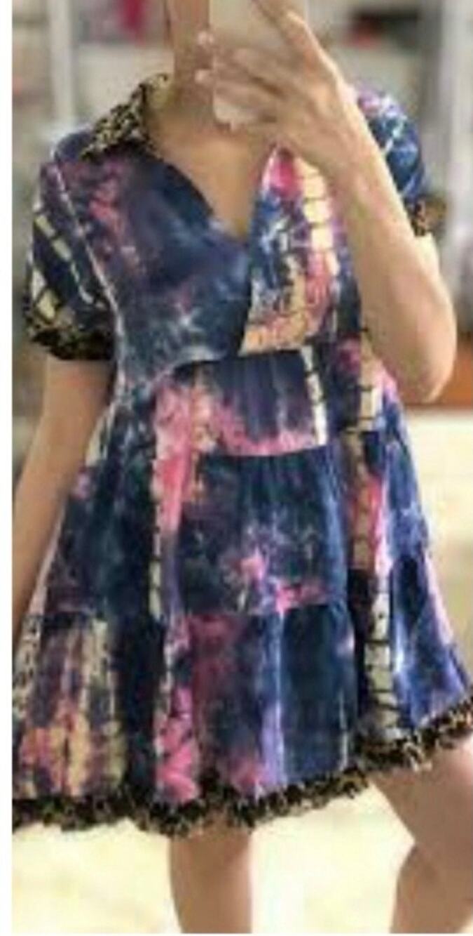 Umgee Women's Tie Dye Lightweight Flowy  Dress Size Small